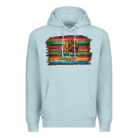 Blue Mist serape leopard mexican flag Premium Hoodie - Jasminsmagicworld