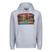 Heather Grey serape leopard mexican flag Premium Hoodie - Jasminsmagicworld
