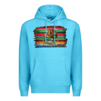 Ocean Blue serape leopard mexican flag Premium Hoodie - Jasminsmagicworld