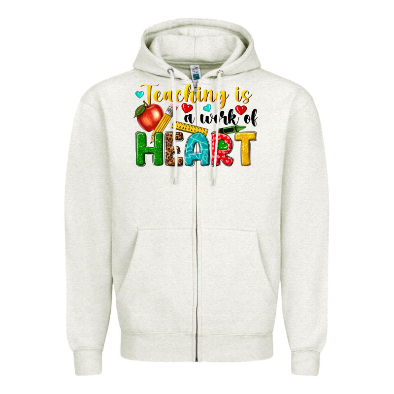 Teaching Is A Work Of Heart Tbw Zipper Hoodie by texasbilliewilder | Teevron