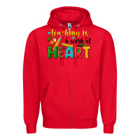 Red teaching is a work of heart tbw Zipper Hoodie - texasbilliewilder