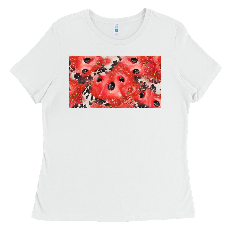 Watermelon Strawberry Cowhide Cup Ladies Tee by BarkalooDesign | Teevron