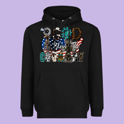 God Bless The Country Heavyweight Hoodie Designed By Sublimationcraftshop