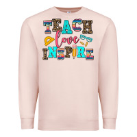 Pale Pink teach love inspire Premium Sweatshirt - AdoDesignShop