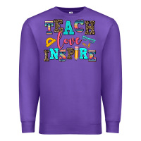 Purple teach love inspire Premium Sweatshirt - AdoDesignShop