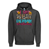 Charcoal Heather i say what everybody else is thinking Zipper Hoodie - Zillion Design Studio