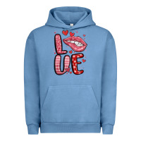 Pigment Pebble Blue western love lips Urban Hoodie - MaliasSmallBusiness