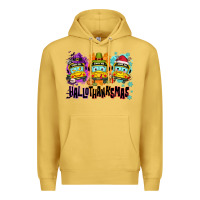 Antique Gold Happy Hallothanksmas school bus Premium Hoodie - NancyCooperArtShop