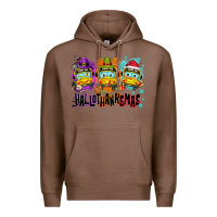 Chestnut Happy Hallothanksmas school bus Premium Hoodie - NancyCooperArtShop