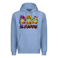Colony Blue Happy Hallothanksmas school bus Premium Hoodie - NancyCooperArtShop