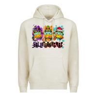 Oatmeal Heather Happy Hallothanksmas school bus Premium Hoodie - NancyCooperArtShop
