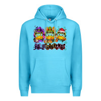 Ocean Blue Happy Hallothanksmas school bus Premium Hoodie - NancyCooperArtShop