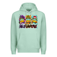 Seafoam Happy Hallothanksmas school bus Premium Hoodie - NancyCooperArtShop