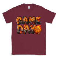 Burgundy game day basketball leopard Classic Tee - Zillion Design Studio