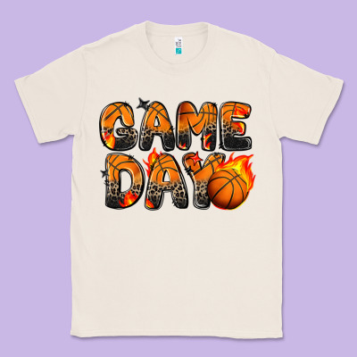 Classic Tee game day basketball leopard