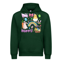 Forest Green easter hoppy bunny Urban Hoodie - MaliasSmallBusiness