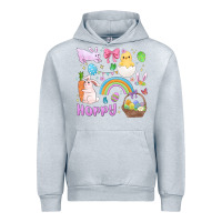 Heather Grey easter hoppy bunny Urban Hoodie - MaliasSmallBusiness