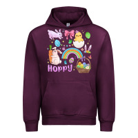 Mauve Wine easter hoppy bunny Urban Hoodie - MaliasSmallBusiness
