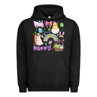Pigment Black easter hoppy bunny Urban Hoodie - MaliasSmallBusiness