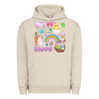 Pigment French Oak easter hoppy bunny Urban Hoodie - MaliasSmallBusiness