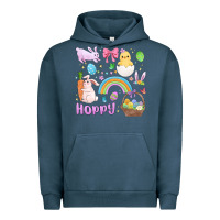 Pigment Midnight Navy easter hoppy bunny Urban Hoodie - MaliasSmallBusiness