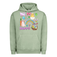 Pigment Oil Green easter hoppy bunny Urban Hoodie - MaliasSmallBusiness
