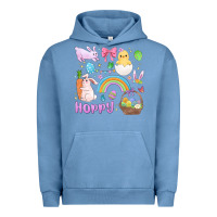 Pigment Pebble Blue easter hoppy bunny Urban Hoodie - MaliasSmallBusiness