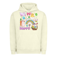 Pigment Pistachio easter hoppy bunny Urban Hoodie - MaliasSmallBusiness