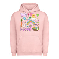 Pigment Salmon easter hoppy bunny Urban Hoodie - MaliasSmallBusiness