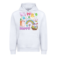 White easter hoppy bunny Urban Hoodie - MaliasSmallBusiness