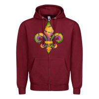 Burgundy mardi gras fleur de lis Zipper Hoodie - RanaPortraitStore
