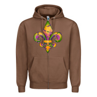 Chestnut mardi gras fleur de lis Zipper Hoodie - RanaPortraitStore