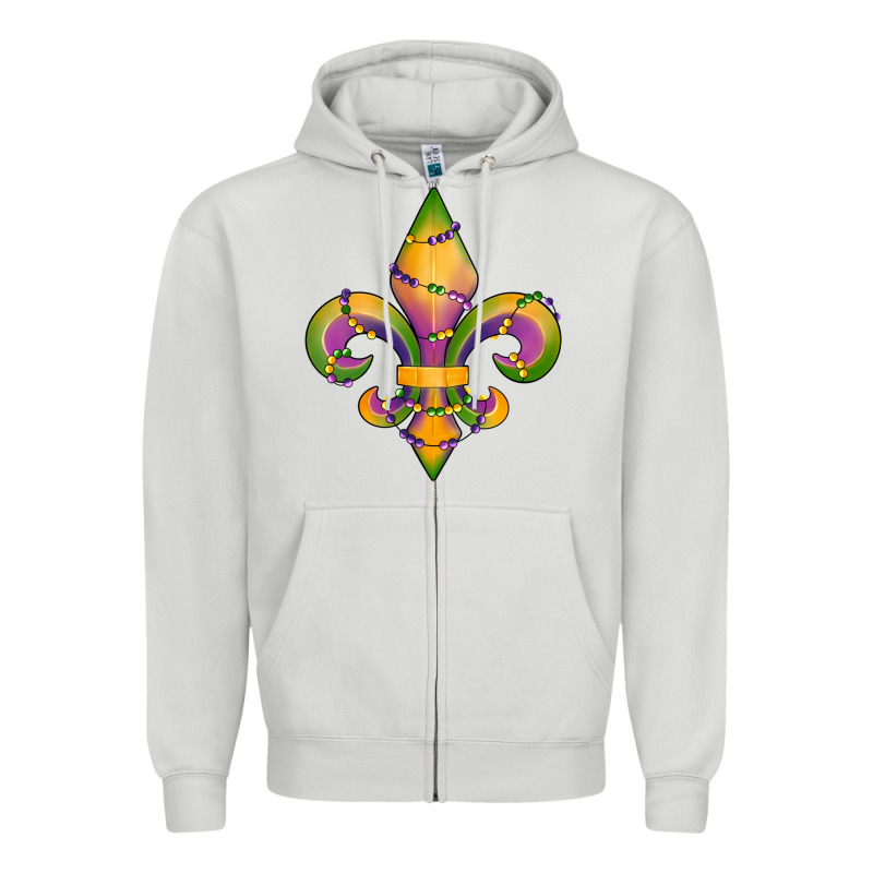 Mardi Gras Fleur De Lis Zipper Hoodie by RanaPortraitStore | Teevron