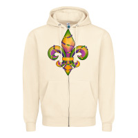 Sandshell mardi gras fleur de lis Zipper Hoodie - RanaPortraitStore