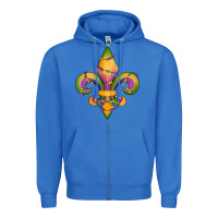 True Royal mardi gras fleur de lis Zipper Hoodie - RanaPortraitStore