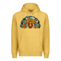 Antique Gold turquoise cowhide sunflower headband highland cow Premium Hoodie - Jasminsmagicworld