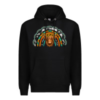 Black turquoise cowhide sunflower headband highland cow Premium Hoodie - Jasminsmagicworld