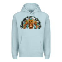 Blue Mist turquoise cowhide sunflower headband highland cow Premium Hoodie - Jasminsmagicworld