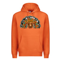 Carrot turquoise cowhide sunflower headband highland cow Premium Hoodie - Jasminsmagicworld