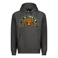 Charcoal Heather turquoise cowhide sunflower headband highland cow Premium Hoodie - Jasminsmagicworld