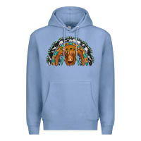 Colony Blue turquoise cowhide sunflower headband highland cow Premium Hoodie - Jasminsmagicworld