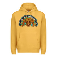 Mustard turquoise cowhide sunflower headband highland cow Premium Hoodie - Jasminsmagicworld
