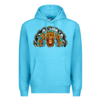 Ocean Blue turquoise cowhide sunflower headband highland cow Premium Hoodie - Jasminsmagicworld