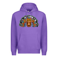 Purple turquoise cowhide sunflower headband highland cow Premium Hoodie - Jasminsmagicworld