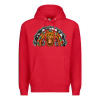 Red turquoise cowhide sunflower headband highland cow Premium Hoodie - Jasminsmagicworld