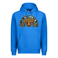True Royal turquoise cowhide sunflower headband highland cow Premium Hoodie - Jasminsmagicworld