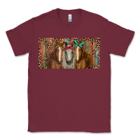 Burgundy Horses with serape and leopard Classic Tee - RanaPortraitStore