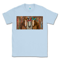 Dusty Blue Horses with serape and leopard Classic Tee - RanaPortraitStore