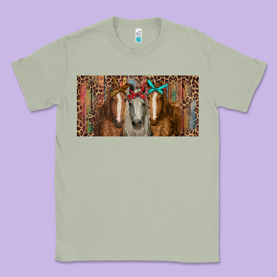Horses With Serape And Leopard Classic Tee Designed By Ranaportraitstore