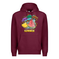 Burgundy sweet summer watermelon pineapple fruits Premium Hoodie - RanaPortraitStore